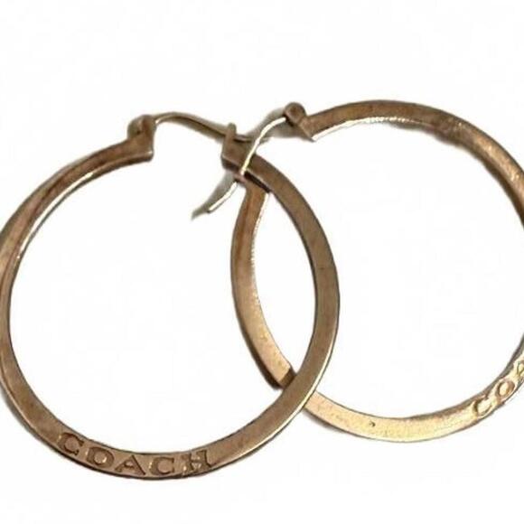 Coach Jewelry - Auth Coach Gold Hoop Earrings- GUC
